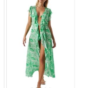 NWT MELISSA ODABASH Bria Folie Maxi Kaftan XS $345